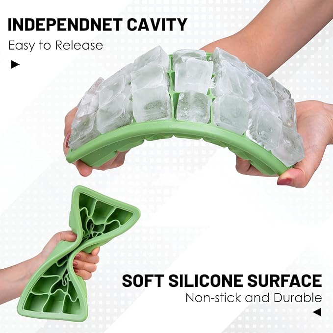 Silicone Ice Cube Trays 3Packs, Easy Release Ice Cube Molds - Image 5