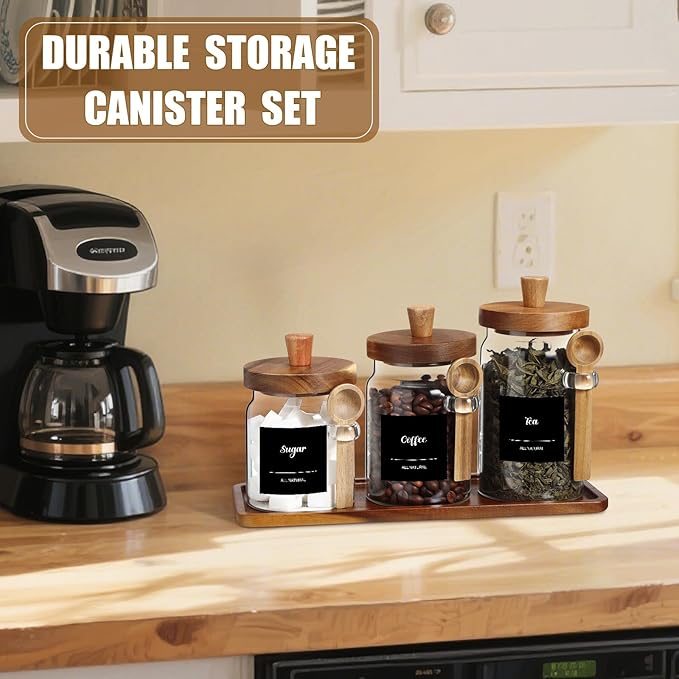 Suclain 3 Pcs Glass Coffee Container - Image 6