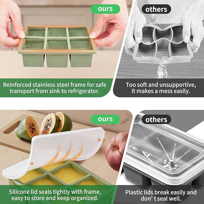 Large Ice Cube Tray for Whiskey: FDDBI Silicone Ice Cube Trays - Image 3