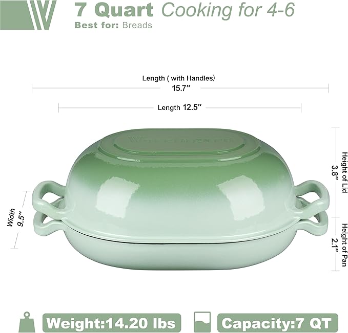 VORRINGARD Enameled Cast Iron Sourdough Bread Oven, Dutch Oven, Loaf Cast Iron - Image 2