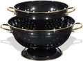 Metal Colander 2 Pack, 3.5 Quart Powder Coated Self-draining Solid Ring Base by Unknown