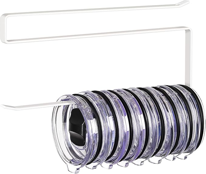 Tumbler Lid Organizer, Horizontal Tumbler Lid Storage Hook Up to 10 Lids by JOLENSOY