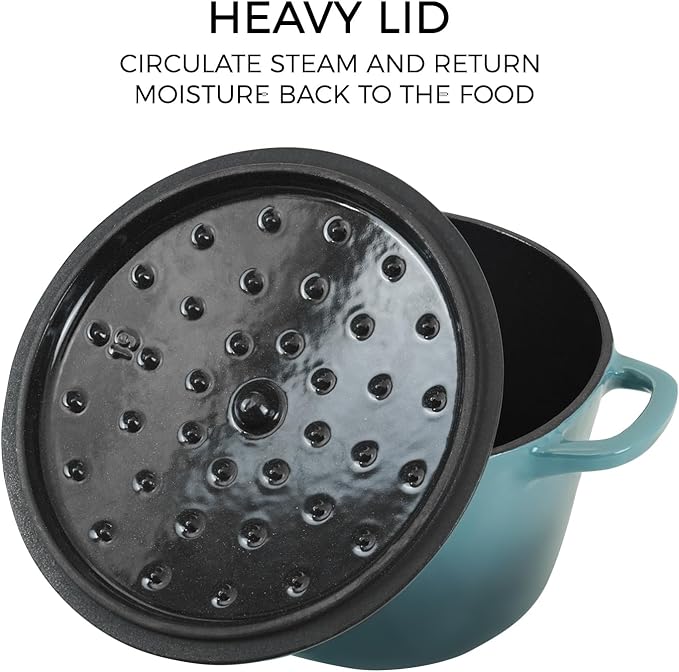 Flavehc Dutch Oven Pot with Lid 1.8 qt Cast Iron Dutch Oven - Image 3