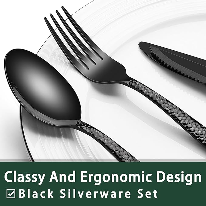 EWFEN 24-Piece Black Silverware Set - Image 3