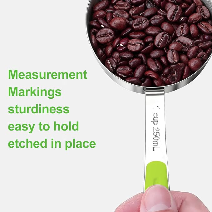 Bopei Measuring Cups and Spoons Set Stainless Steel 10 Piece - Image 4