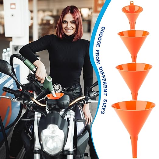 30 Pcs Automotive Funnel Set Wide Mouth Fuel Oil Funnel Plastic Long Neck - Image 7