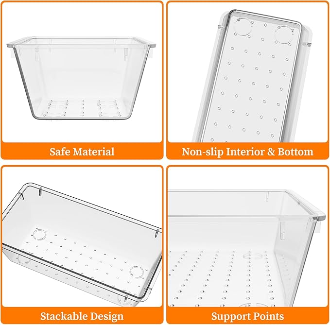 StorMiracle 32 PCS Clear Plastic Drawer Organizer Set, 4-Size vanity organizer - Image 2