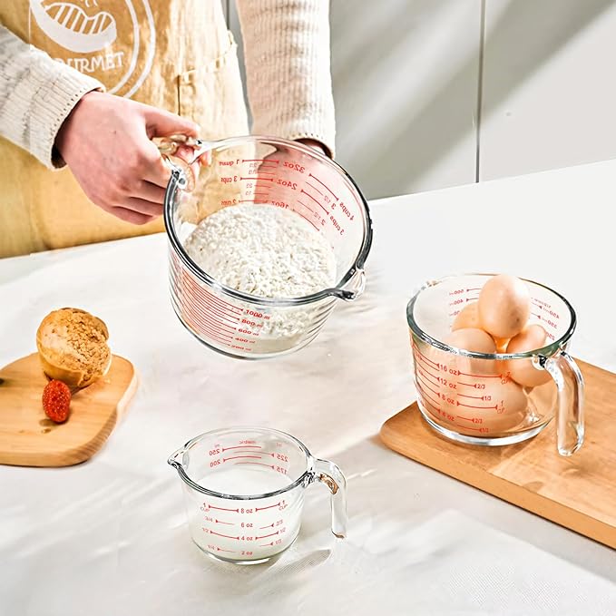 KOMUEE 4 Piece Glass Measuring Cups Set, 5 Oz, 4-Cup Liquid Measuring Cups - Image 6
