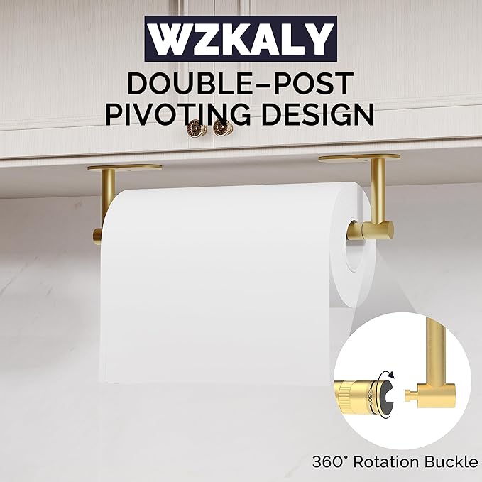 Paper Towel Holder Under Cabinet, Self Adhesive or Wall Mounted SUS304 - Image 4