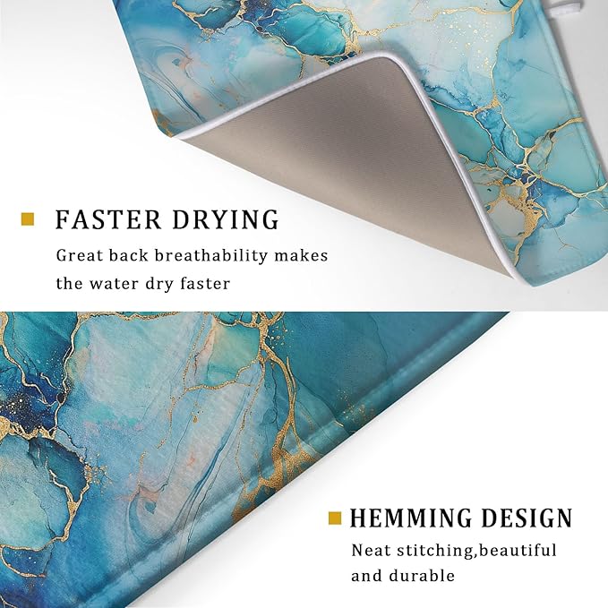 Marble Print Dish Drying Mat for Kitchen Counter - Image 3