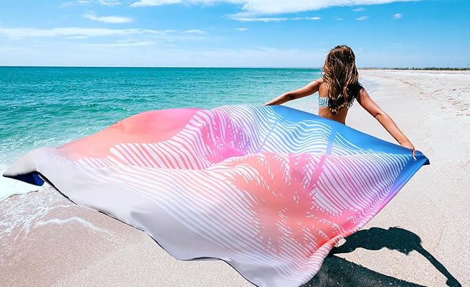 WIWIGO Beach Blanket Waterproof Sandproof Beach Mat 79" X 83"/10'x9'for 2-8 - Image 6