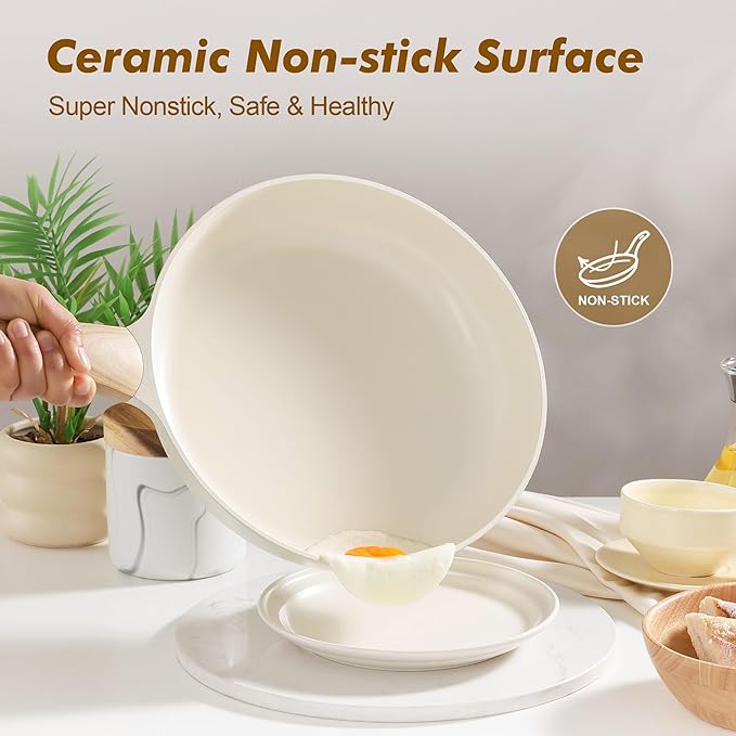 SENSARTE Ceramic Nonstick Frying Pan Small Skillet 8/9.5/11/12.5Inch Non Stick - Image 2