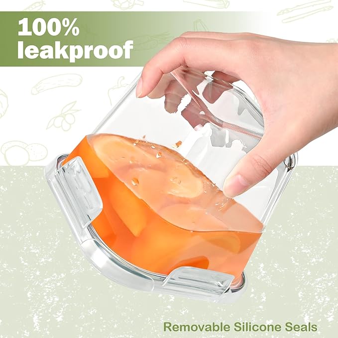 Glass Soup Containers with Lids 32 oz, 4 Cup Glass Storage Containers, Tall - Image 4