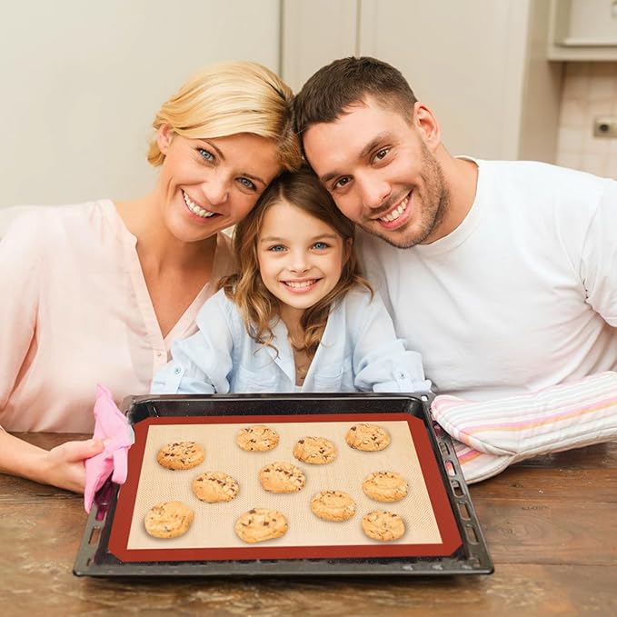 Silicone Baking Mat Set of 3, Silicone Baking Mats Cookie Sheet, Non-Stick Mats - Image 6