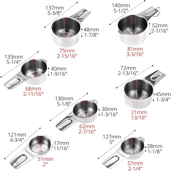 QWORK Stainless Steel Measuring Cups - Image 7