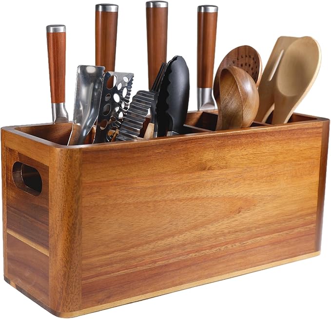 Wooden Kitchen Utensil Holder Organizer - Image 5