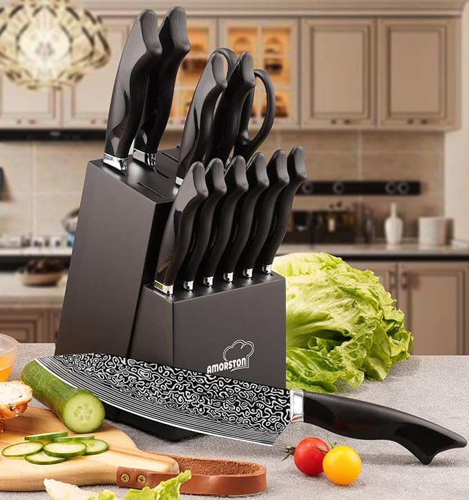 Knife Set, 15 Pieces Kitchen Knife Set - Image 9