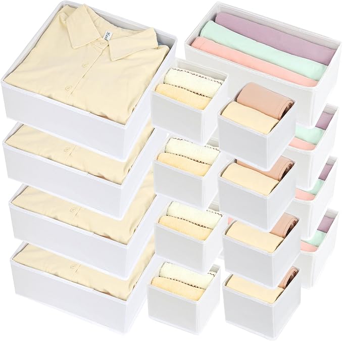 Fordonral 16 Pack Drawer Organizer Clothes, Foldable Fabric Dresser Organizer - Image 6