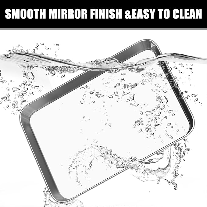 Baking Sheet Cookie Sheet Set of 2, Umite Chef Stainless Steel Baking Pans Tray - Image 3