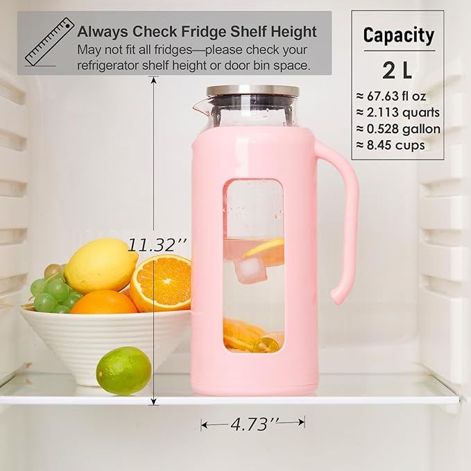 Delove Glass Pitcher with Lid & Shatterproof Shell – Heat-Resistant - Image 6
