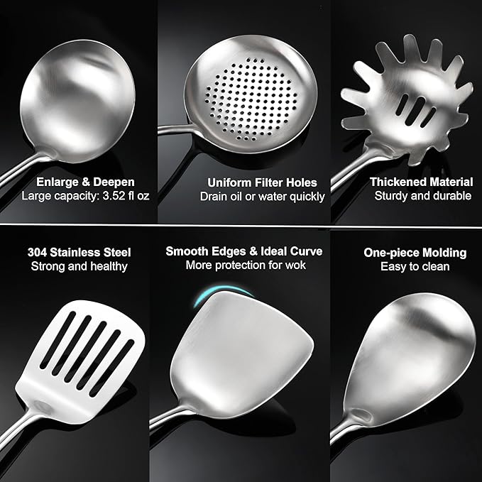Stainless Steel Kitchen Utensils Set - Image 3
