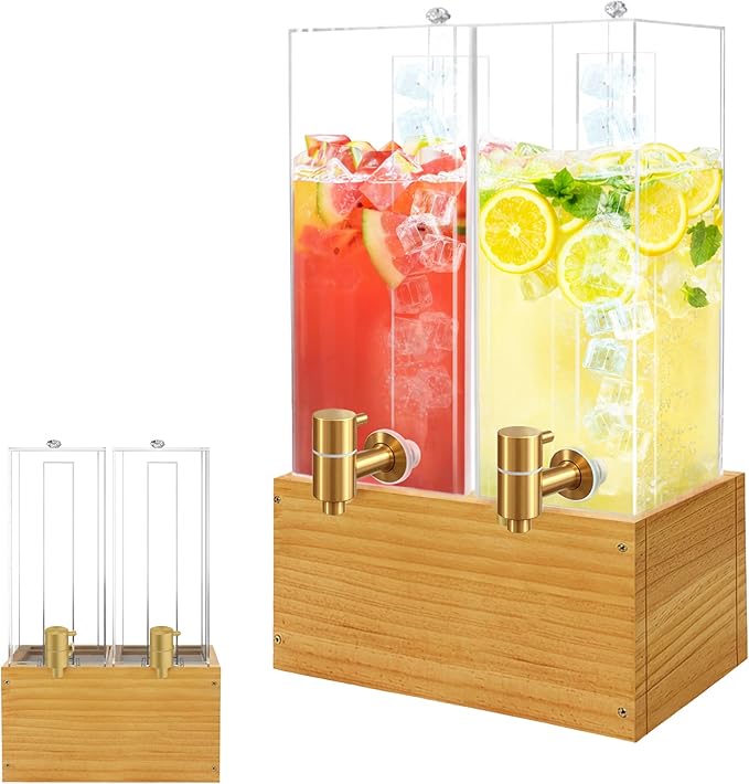Beverage Dispenser with Stand, 4 Gallon Dual Drink Dispenser Stand, Large Drink by Unknown