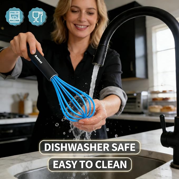 Anaeat Silicone Kitchen Whisk Set of 4, Milk and Egg Beater Blender - Image 9