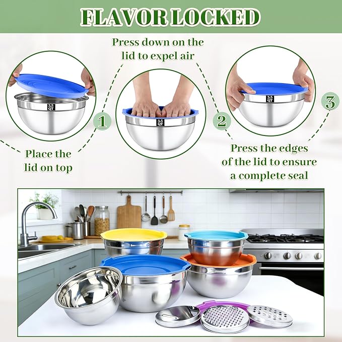 8PCS Mixing Bowls with Lids Set - Image 5