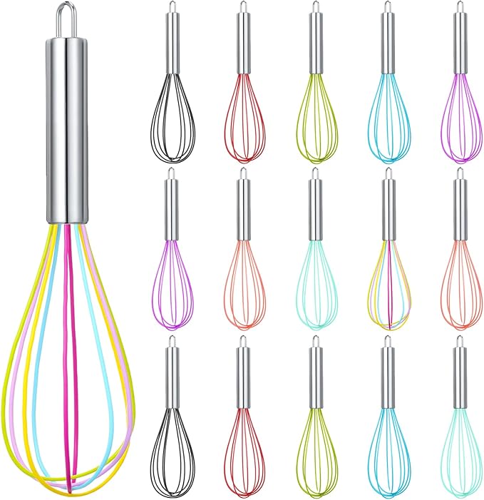 Domensi 16 Pcs 8 Inch Whisks Bulk by Domensi
