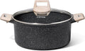 CAROTE Nonstick Stock Pot with Lid Soup Pot, 6 Quart Casserole with Lid by CAROTE