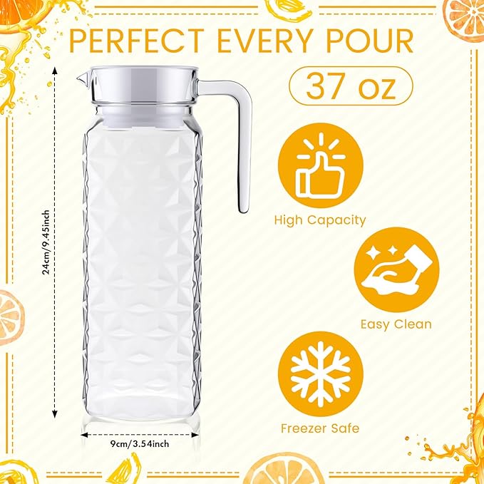 Didaey 4 Pcs Acrylic Water Pitcher - Image 2