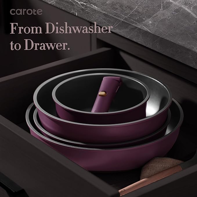 CAROTE 21pcs Pots and Pans Set, Nonstick Cookware Set Detachable Handle - Image 8
