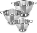 Stainless Steel Colander Set of 3 | Durable Rice and Pasta Strainer by EWFEN
