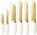 CAROTE 12PCS Kitchen Knife Set, Healthy Gold Titanium Coating Knife Set by CAROTE