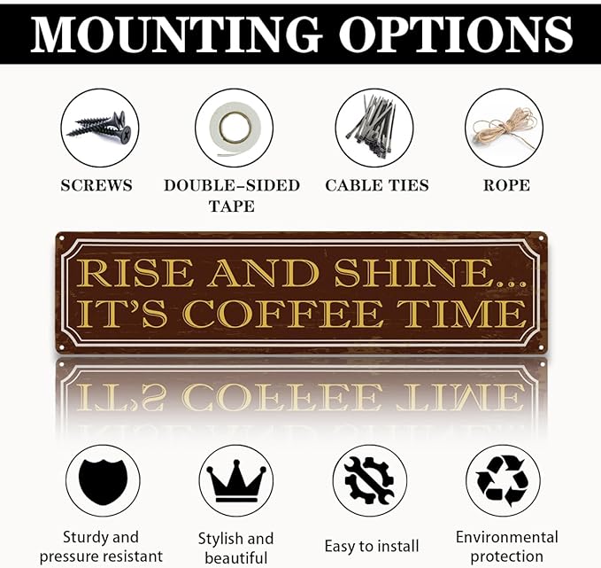 Coffee Time Metal Tin Signs, Coffees Lover Home Decor - Image 3