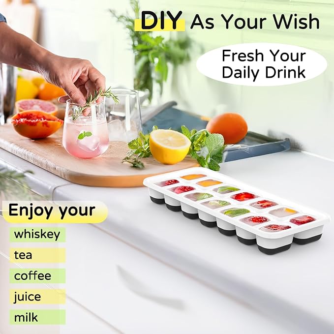 Ice Cube Tray 5 Pack, Stackable Silicone Ice Cube Trays - Image 6