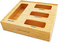 SpaceAid Bag Storage Organizer for Kitchen Drawer, Bamboo Organizer, Compatible by SpaceAid