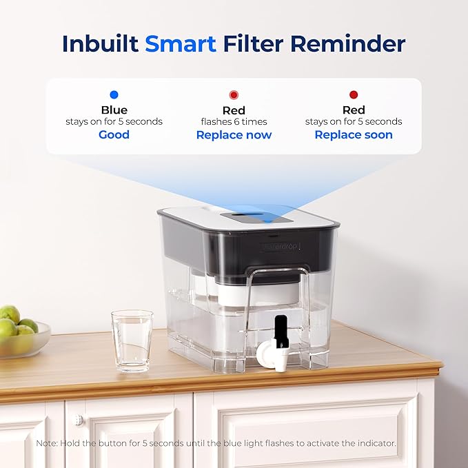 Waterdrop WFD-22L-DF Water Filter Dispenser, 40-Cup Water Purifier, 2 Built-in - Image 8