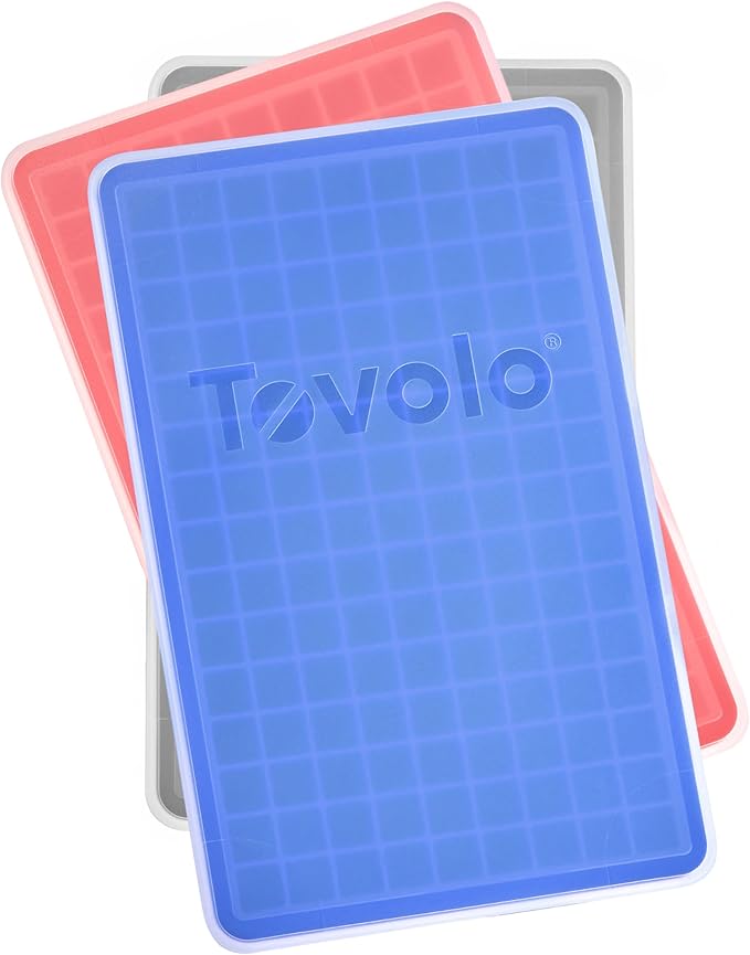 Tovolo Mini Ice Cube Tray with Lid Set of 3 Assorted Colors Small Ice Maker - Image 4