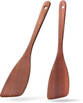 2PCS Wooden Spatulas for Cooking, 12.8inch Coated Mahogany Turners for Frying by HEFILD