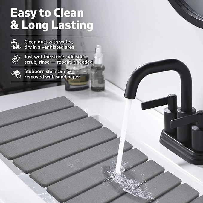 Large Stone Dish Drying Mats for Kitchen Counter, Eco-Friendly Absorbent - Image 6
