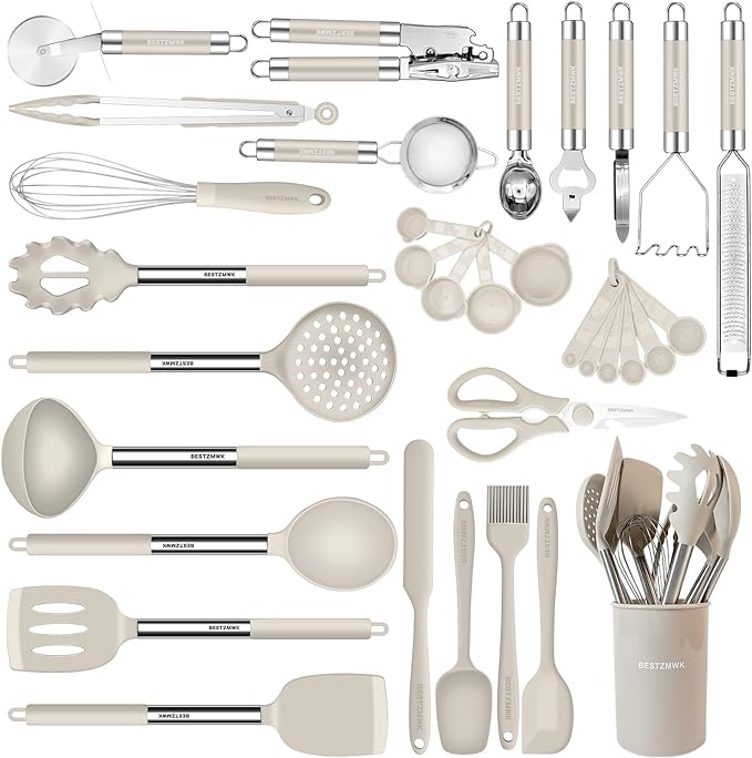 Kitchen Utensils Set-Silicone Cooking Utensils-33pcs Non-Stick Silicone Cooking by BESTZMWK