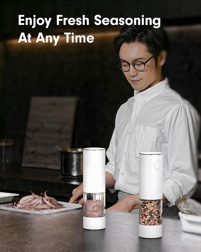 TOMEEM Upgraded Larger Capacity Electric Salt and Pepper Grinder Set - Image 8