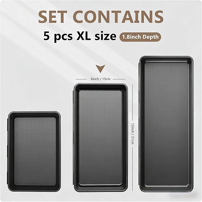A-LuGei【X-Large Size【5 Pcs】 Tool Box Organizer Tray Divider【Single Size】 Black - Image 2