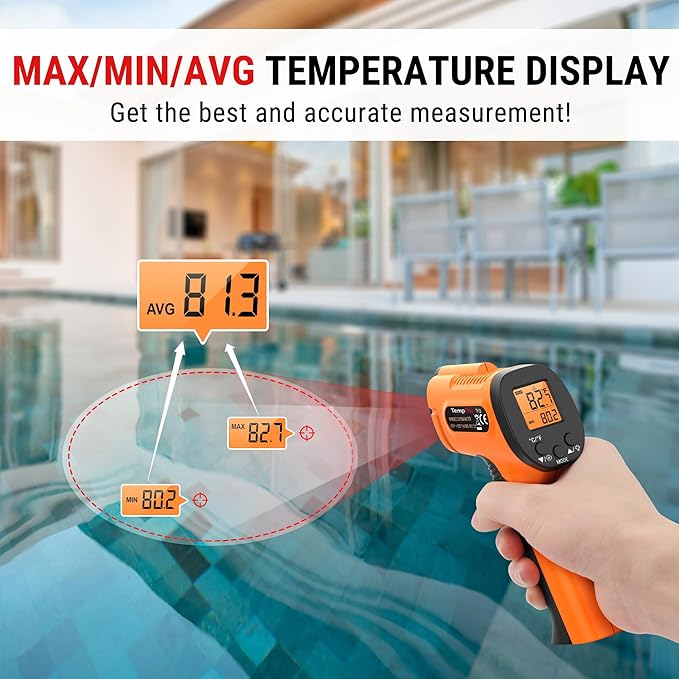 TempPro TP30 Infrared Thermometer Gun, Laser Thermometer - Image 6