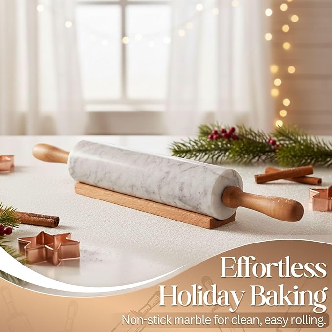 Flexzion Marble Rolling Pin Heavy Nonstick Stone Dough Roller - Image 8