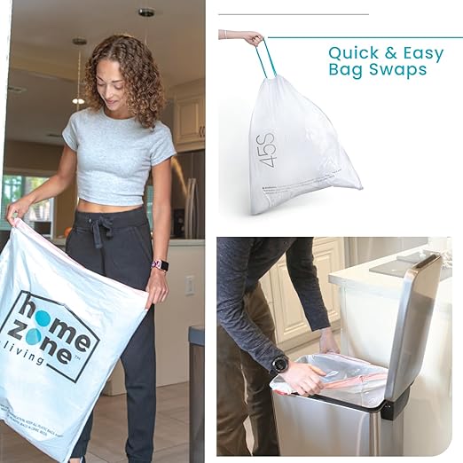 Home Zone Living 12 Gallon Slim Kitchen Trash Can - Image 4