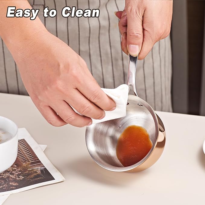 Mini Sauce Pan with Lid, Tri-Ply Stainless Steel Pot with Stay-Cool Handle & - Image 6