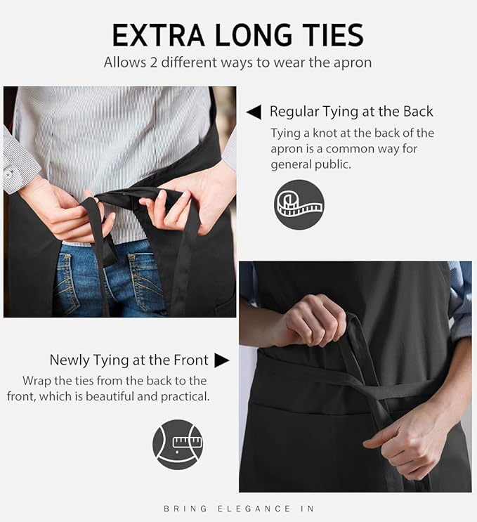 Syntus Apron for Men Women, Adjustable Cooking Kitchen Chef Aprons - Image 6