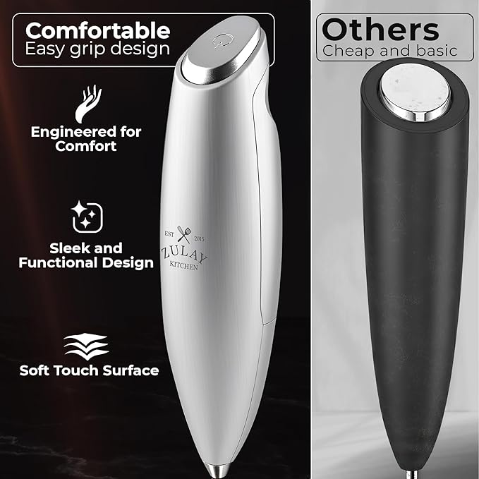 Zulay Kitchen Patented Tornado Triple Whisk Milk Frother - Image 4
